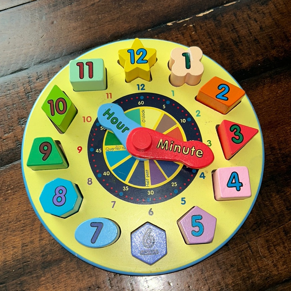 Melissa & Doug Wooden Shape Sorting Clock Educational Toy